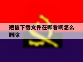 短信下载文件在哪看啊怎么删除