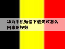 华为手机短信下载失败怎么回事啊视频