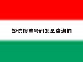 短信报警号码怎么查询的