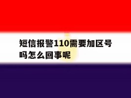 包含短信报警110需要加区号吗怎么回事呢的词条