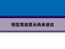 短信发送显示尚未送达