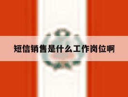 短信销售是什么工作岗位啊
