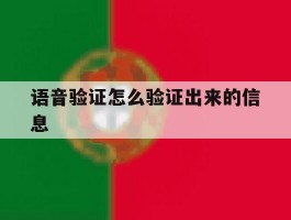 语音验证怎么验证出来的信息