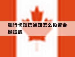 银行卡短信通知怎么设置金额提醒