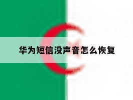 华为短信没声音怎么恢复
