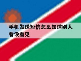 手机发送短信怎么知道别人看没看见