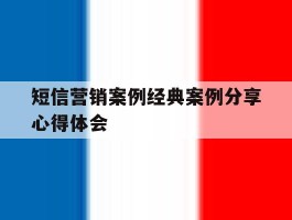 短信营销案例经典案例分享心得体会