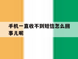 手机一直收不到短信怎么回事儿呢