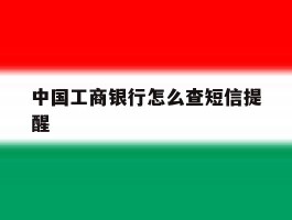 中国工商银行怎么查短信提醒
