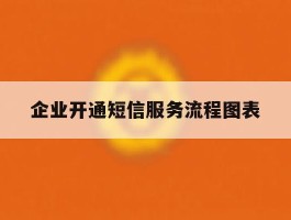 企业开通短信服务流程图表
