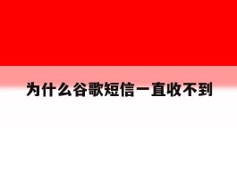 为什么谷歌短信一直收不到