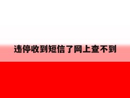 违停收到短信了网上查不到
