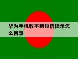 华为手机收不到短信提示怎么回事