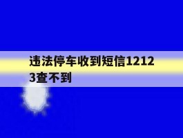 违法停车收到短信12123查不到