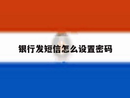 银行发短信怎么设置密码