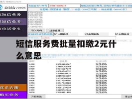 短信服务费批量扣缴2元什么意思