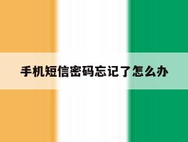 手机短信密码忘记了怎么办