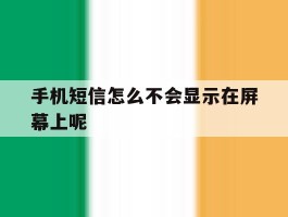 手机短信怎么不会显示在屏幕上呢