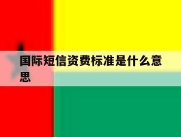国际短信资费标准是什么意思