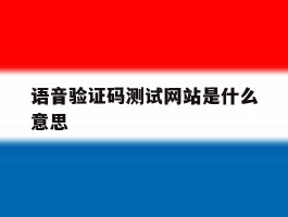语音验证码测试网站是什么意思