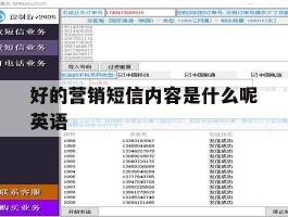好的营销短信内容是什么呢英语