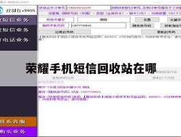 荣耀手机短信回收站在哪