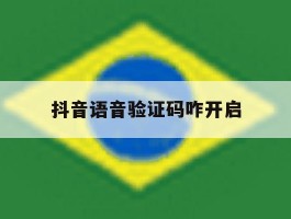 抖音语音验证码咋开启