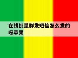 在线批量群发短信怎么发的呀苹果