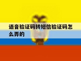 语音验证码转短信验证码怎么弄的