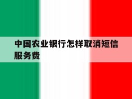 中国农业银行怎样取消短信服务费