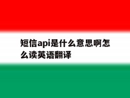 短信api是什么意思啊怎么读英语翻译