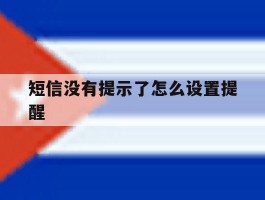 短信没有提示了怎么设置提醒