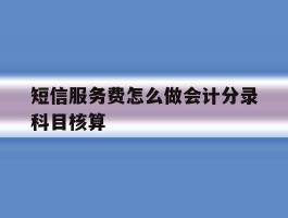 短信服务费怎么做会计分录科目核算