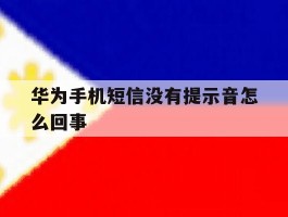 华为手机短信没有提示音怎么回事的简单介绍