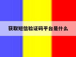 获取短信验证码平台是什么