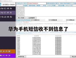 华为手机短信收不到信息了