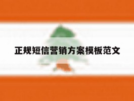正规短信营销方案模板范文