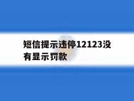 短信提示违停12123没有显示罚款