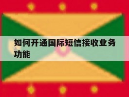 如何开通国际短信接收业务功能