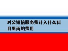 包含对公短信服务费计入什么科目里面的费用的词条