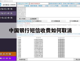 中国银行短信收费如何取消