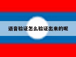 语音验证怎么验证出来的呢