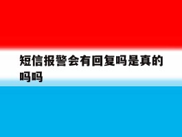 短信报警会有回复吗是真的吗吗
