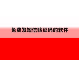 免费发短信验证码的软件