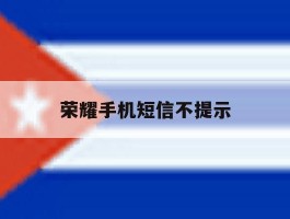 荣耀手机短信不提示