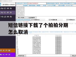 短信链接下载了个拍拍分期怎么取消
