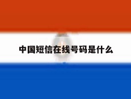 中国短信在线号码是什么
