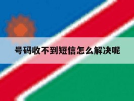 号码收不到短信怎么解决呢