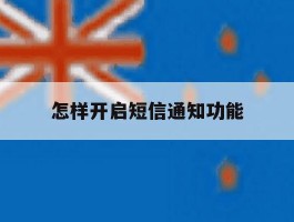 怎样开启短信通知功能