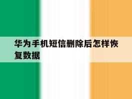华为手机短信删除后怎样恢复数据